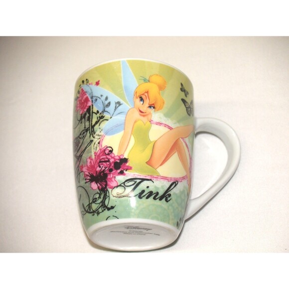 Disney Tinkerbell Fairy Tink coffee mug/ tea cup 2 Sided 8oz Multi Color Images - Picture 3 of 5
